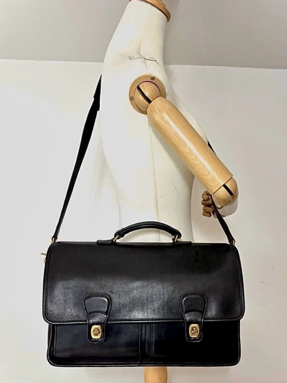 Coach black leather